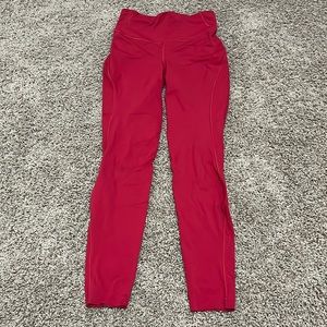 fast and free high rise red lulu lemon leggings 28” size 6